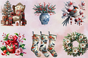 Christmas Chinoiserie Clipart Bundle, an Illustration by SVGArt (Thumbnail 2 of 8)