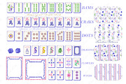 Mahjong Set PNG Watercolor DIY, a Graphic by LABFcreations (Thumbnail 3 of 4)