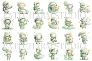 50 Kawaii Astronaut Clipart, a Decorative Illustration by Pati Charm Studio (Thumbnail 2 of 9)