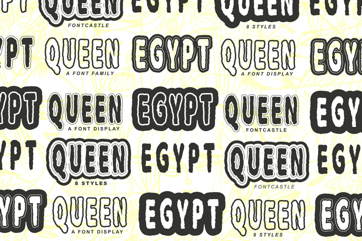 Egypt Queen Collection, a Sans Serif Font by Fontcastle (Photo 1 of 13)