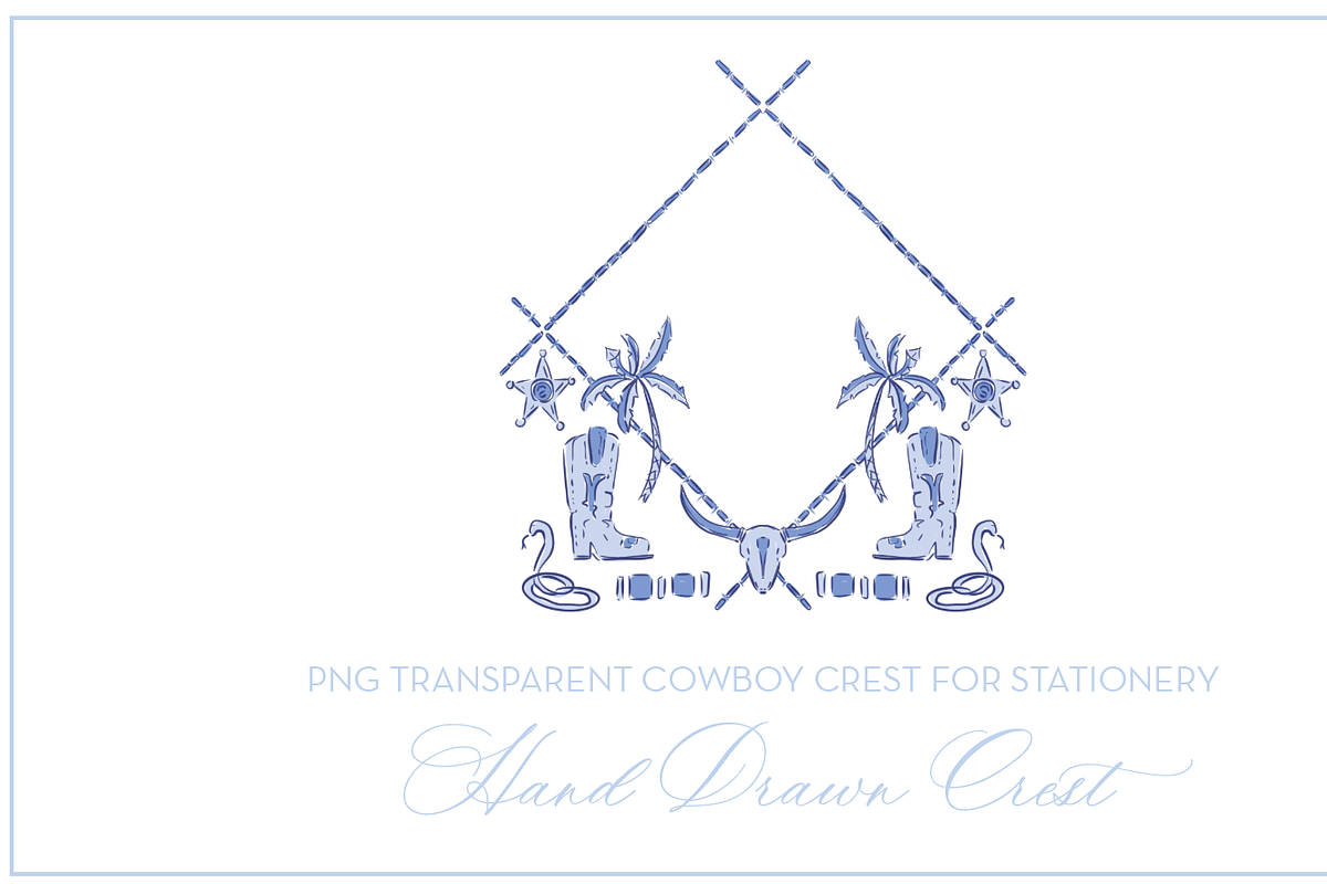 Cowboy Chinoiserie Crest, an Illustration by SarahOMaryDesigns