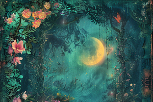 Mysterious Moonlit Garden