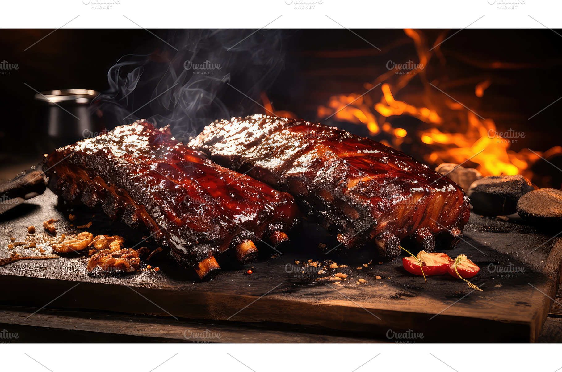 pork roasted bbq food ai generated, a Background Photo by pikepicture