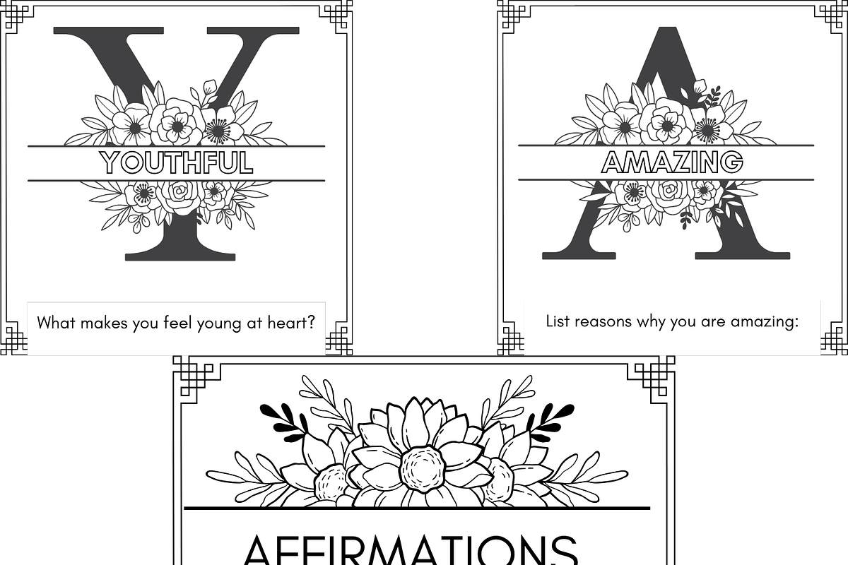 Affirmation colouring book Printable, a Card Template by Noorist (Photo 9 of 10)