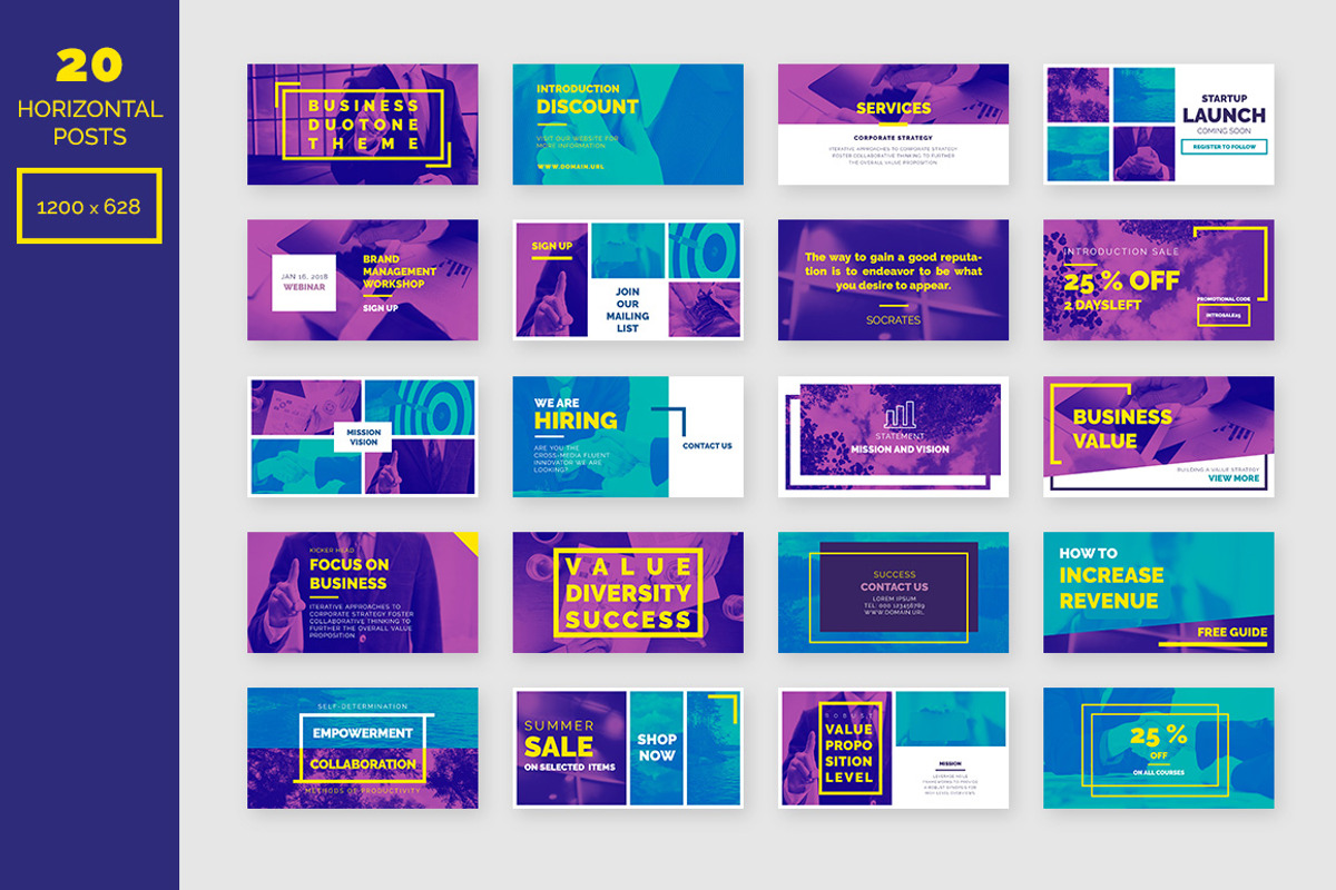 Duotone Business Social Media Pack, a Social Media Template by Mikko Lemola (Photo 3 of 6)