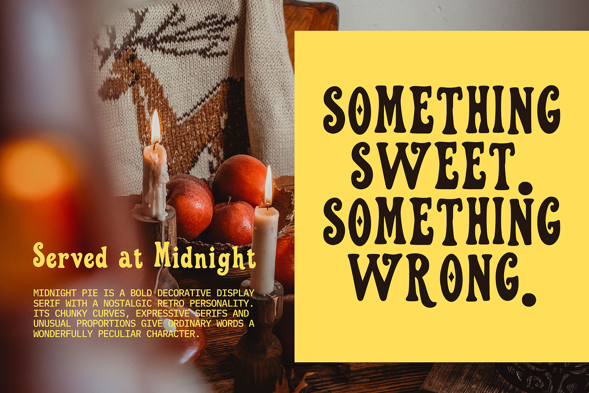 Midnight Pie Whimsical Retro Serif, a Serif Font by foxsong (Photo 2 of 5)