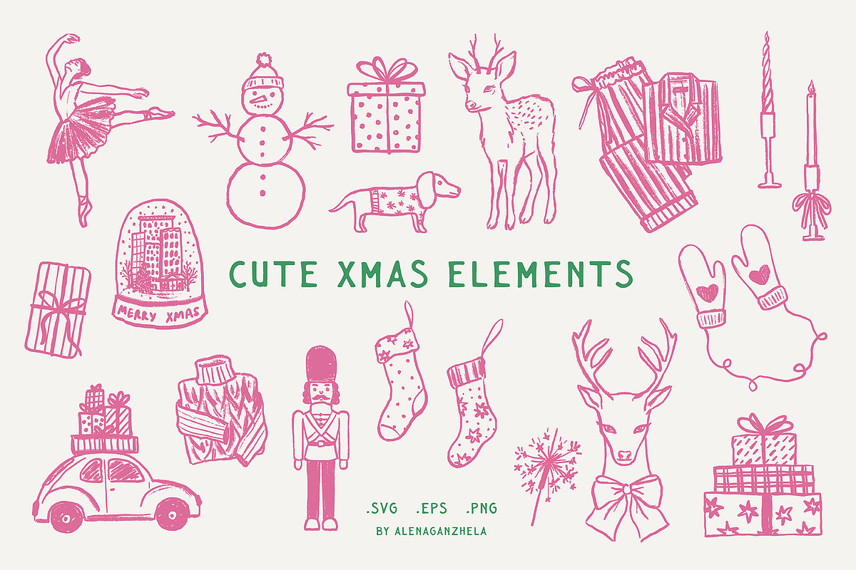 CHRISTMAS ESSENTIALS - whimsical set, an Object Graphic by alenaganzhela (Photo 3 of 10)