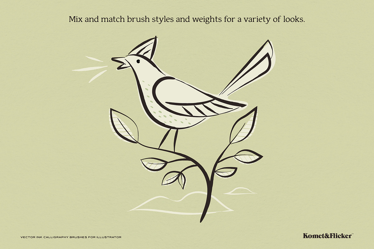 Vector Ink Calligraphy Brushes, a Brush Add-On by Komet & Flicker (Photo 10 of 12)