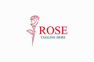 Rose Line Art Logo Abstract, a Branding & Logo Template by Signatoro