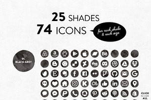 Watercolor Social Media Icons