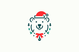 Christmas Polar Bear Logo Template, a Branding & Logo Template by Vectorium Studio