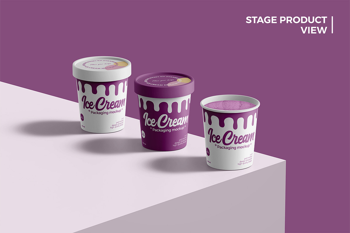 Ice Cream Tub Mockup, a Packaging Mockup by RamStudio2 (Photo 9 of 14)
