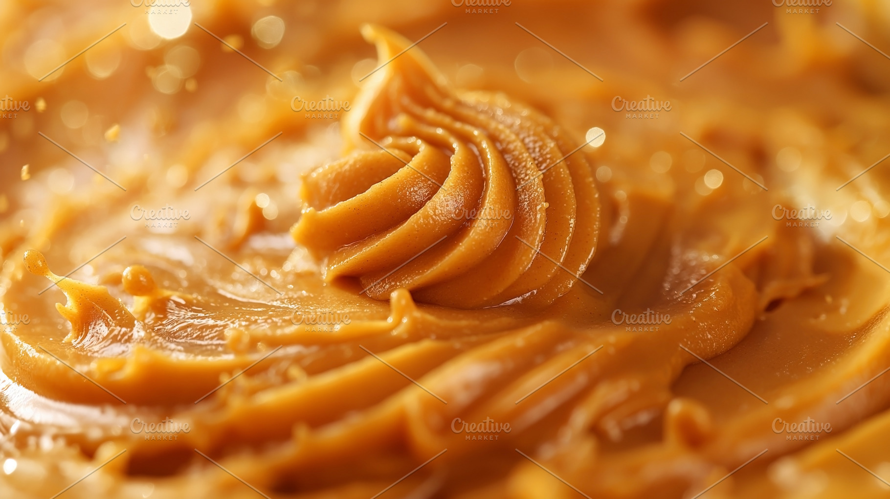 Close-up of creamy, smooth peanut butter with a glossy texture., a Food & Drink Photo by ImageMir