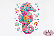 Preppy Summer Seahorse Png, an Illustration by Daily.Designs (Thumbnail 1 of 5)