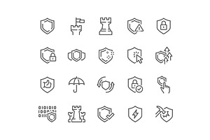 Line Defense Icons