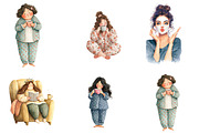 Curvy Girl Self Care Watercolor Clip, an Illustration by DreamArtGraphic (Thumbnail 3 of 3)