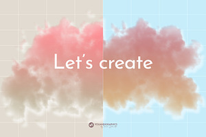 Floating Colorful Clouds PNG/PSD