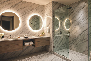Modern luxury bathroom, a Photo by rarrarorro