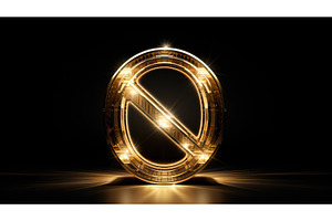 halo gold 3d type ai generated, an Arts & Entertainment Photo by pikepicture