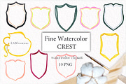 Watercolor Crest  banners, an Illustration by LABFcreations (Thumbnail 1 of 5)