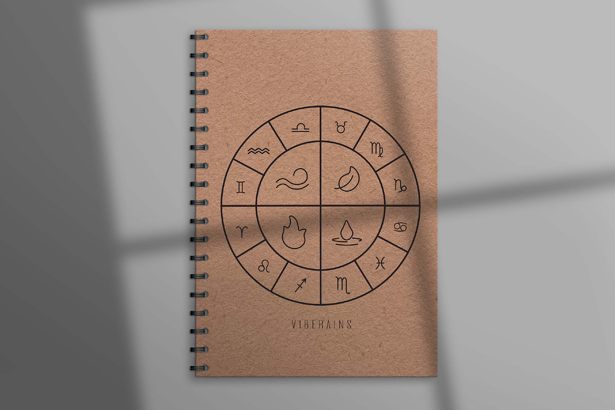 Black and White Zodiac Signs Vector, a Decorative Illustration by Vibérains (Photo 9 of 9)