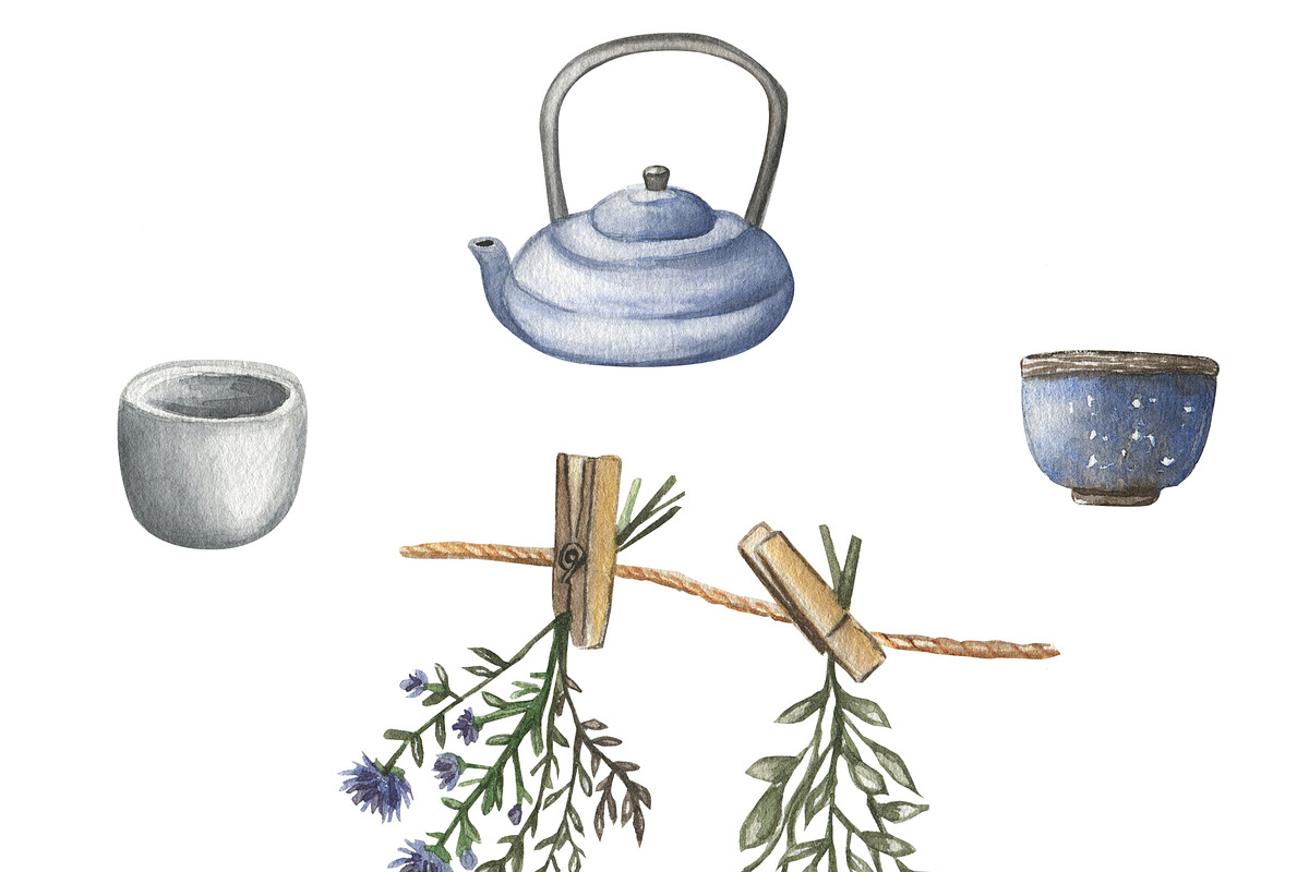Tea Lovers watercolor collection, a Decorative Illustration by ViolettaKh (Photo 9 of 9)