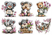 Spring Teddy Bear Clipart Set Bundle, an Illustration by Daily.Designs (Thumbnail 5 of 8)