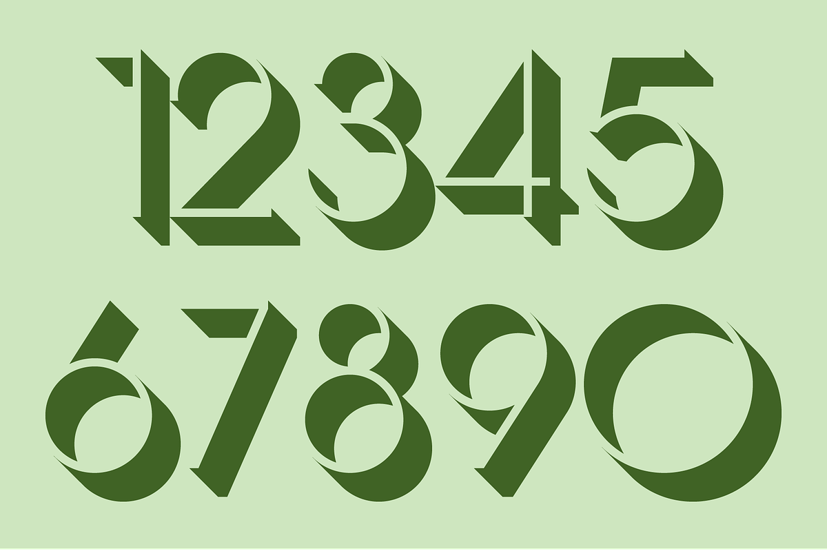 Display Digits Eight Font, a Font by GG Design