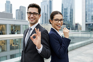 Confident Business Professionals in Modern City, a Business Photo by Davizro's Market