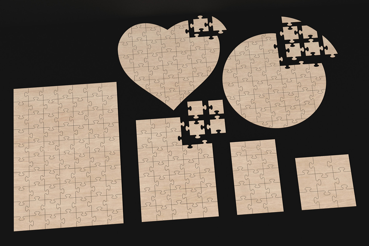 Jigsaw Puzzle Laser Cutting Files, an Object Graphic by ThemeXDigital (Photo 1 of 8)