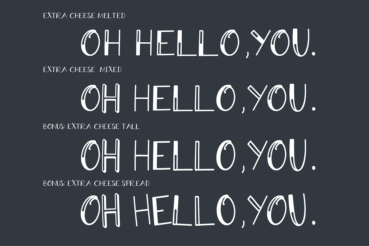 Extra Cheese Font Set - Only $5! preview 8