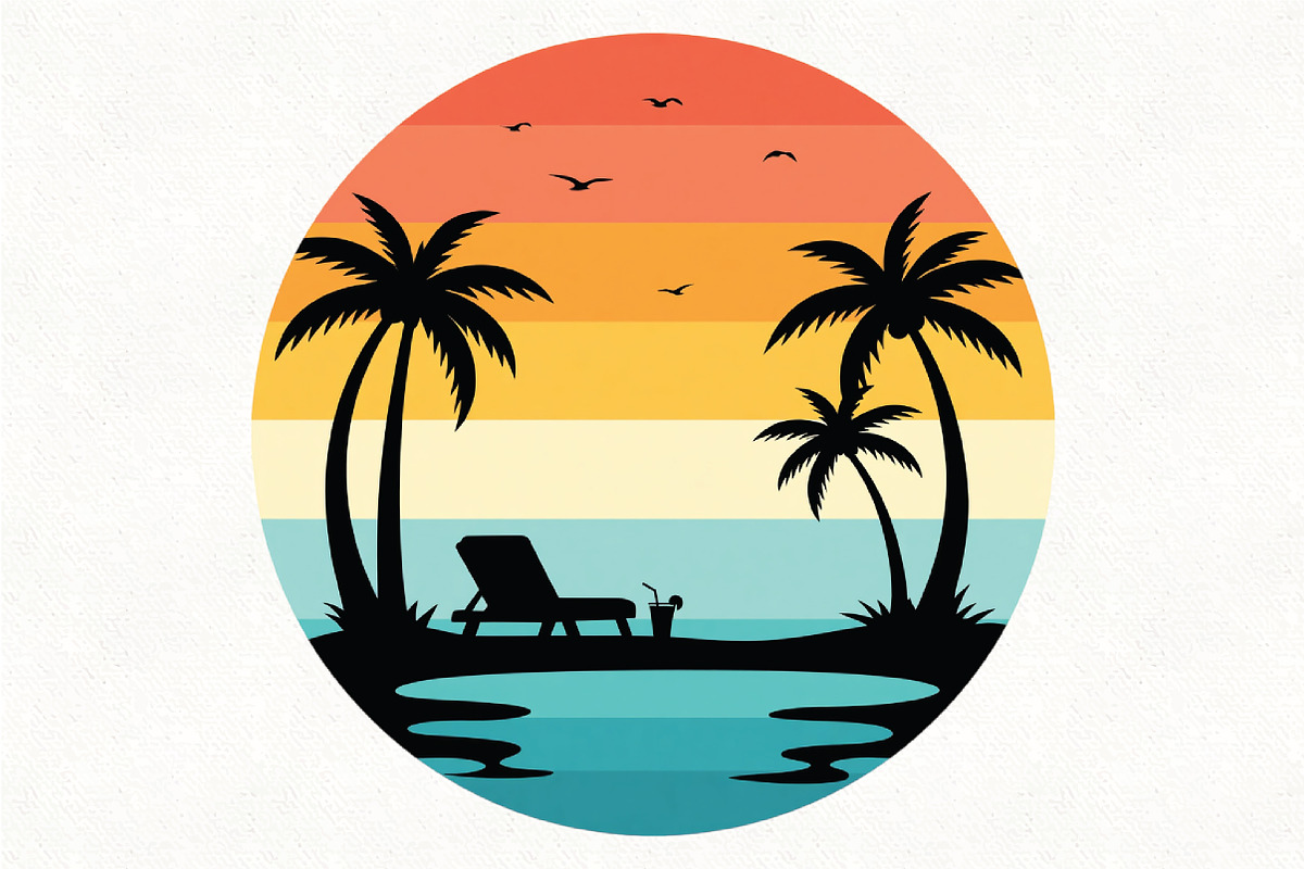 Sunset Palm Trees PNG, an Object Graphic by CraftArtStudio