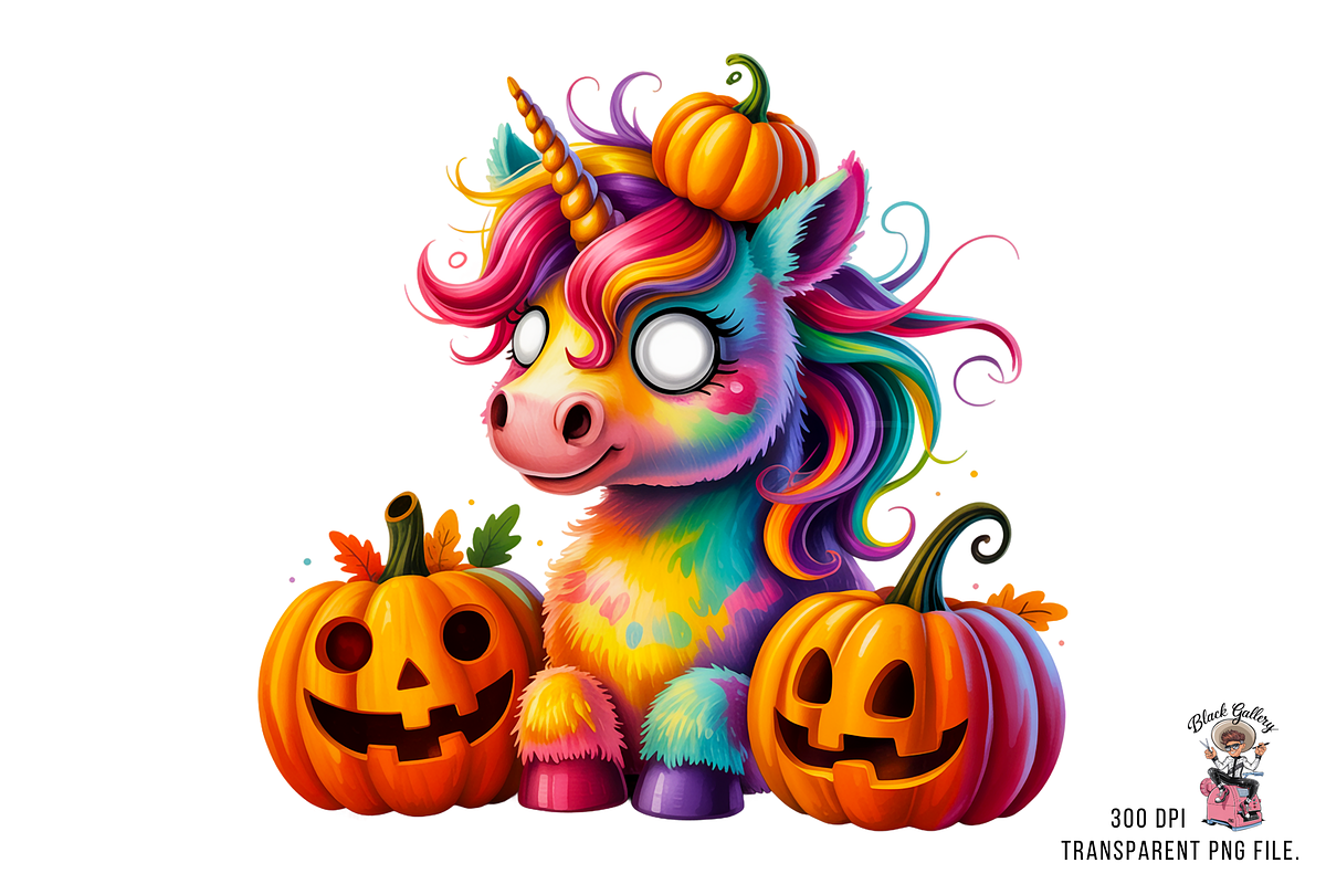 Unicorn Pumpkins Sublimation PNG, a Graphic by Clipart Bloom (Photo 4 of 11)