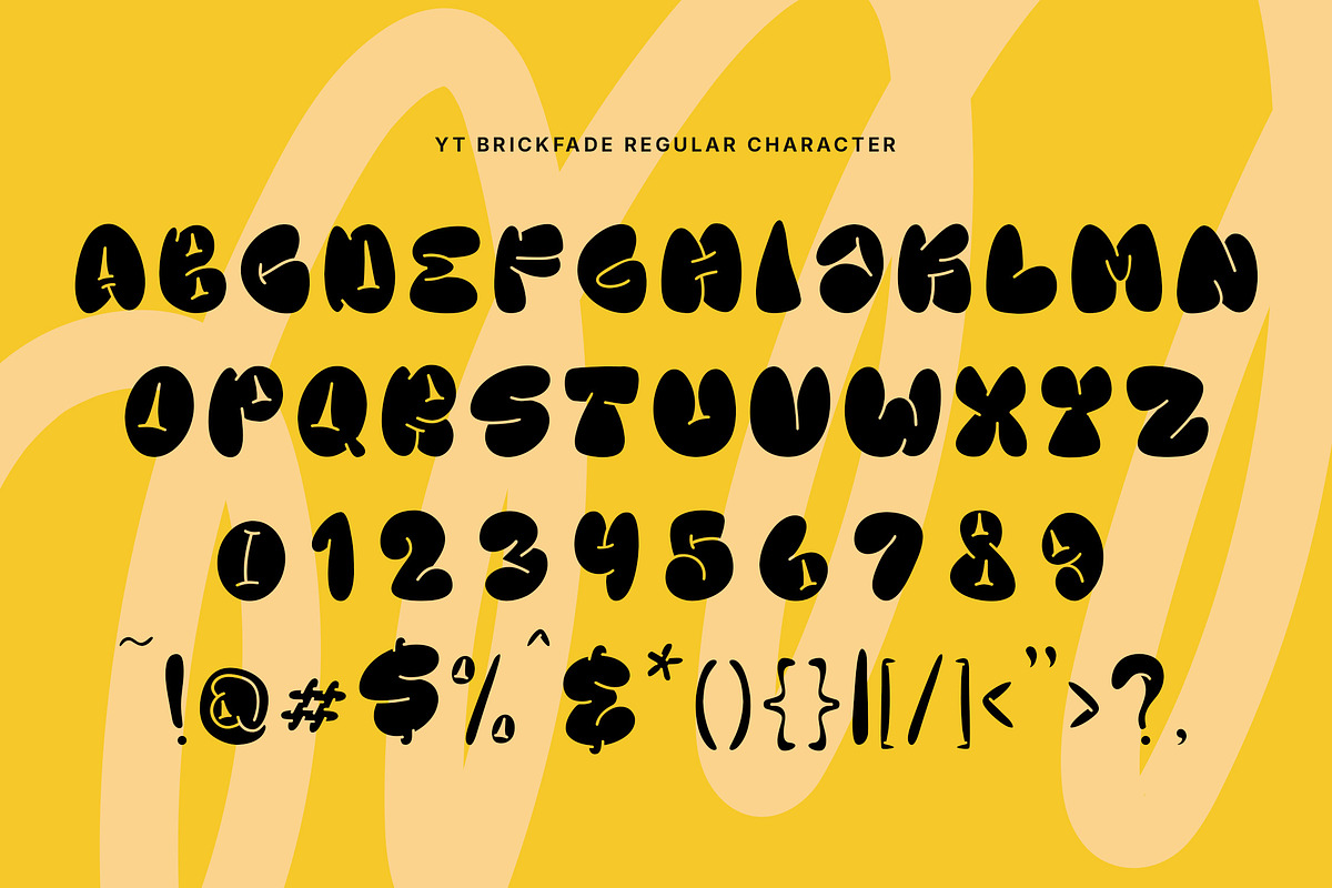 YT Brickfade - Bubble Graffiti Font, a Handwritten Font by Youthlabs Studio (Photo 14 of 15)