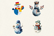 Christmas Snowman Clipart, an Illustration by DreamCafeArt (Thumbnail 6 of 6)