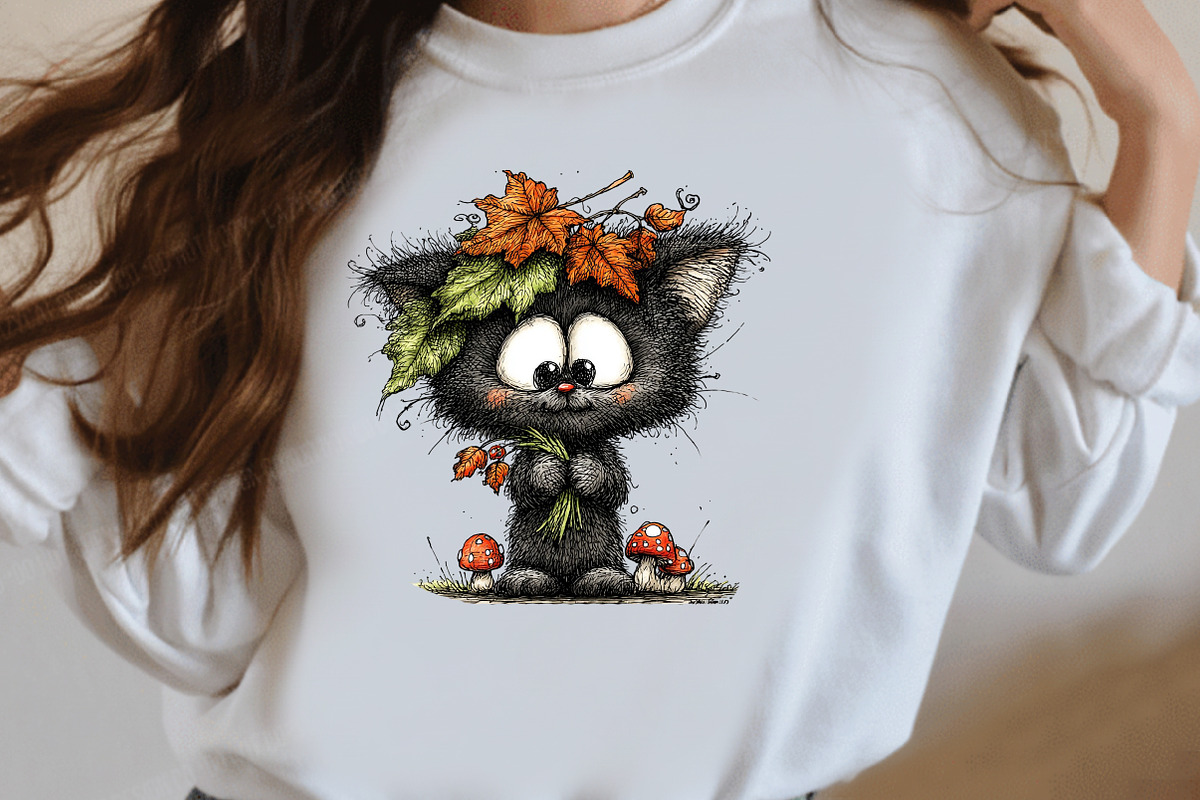 Whimsical Black Halloween Cat, a Seasonal Illustration by Designworld (Photo 8 of 9)