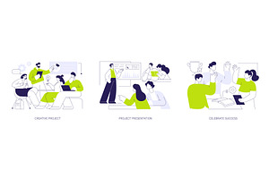 Students project isolated cartoon, an Education Illustration by Visual Generation