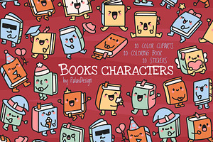 Cute Kawaii Books Characters