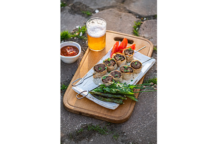 Turkish Beyti Kebap or lamb kebab