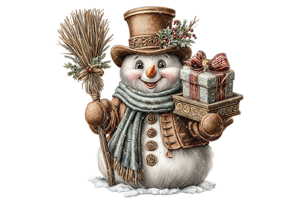 Cozy Snowman Clipart JPG, an Illustration by Memories By Lea (Photo 6 of 17)