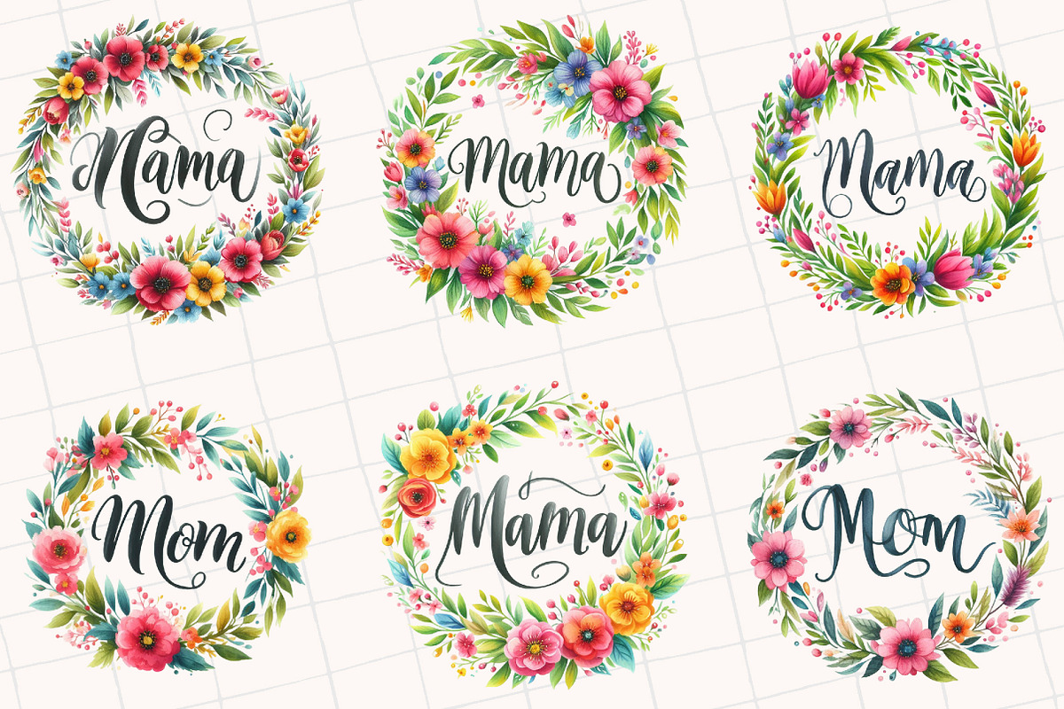 Mother's Day Floral Bouquets Clipart, an Illustration by OK Design (Photo 4 of 5)