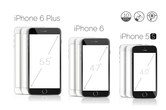 iPhone 6 Plus, 6, 5S detailed mockup preview 3