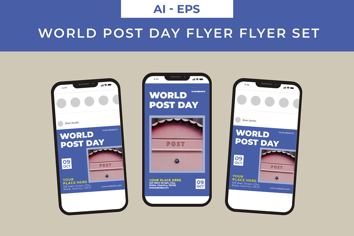 World Post Day Flyer Set, a Flyer Template by Lakhan1998 (Photo 2 of 2)