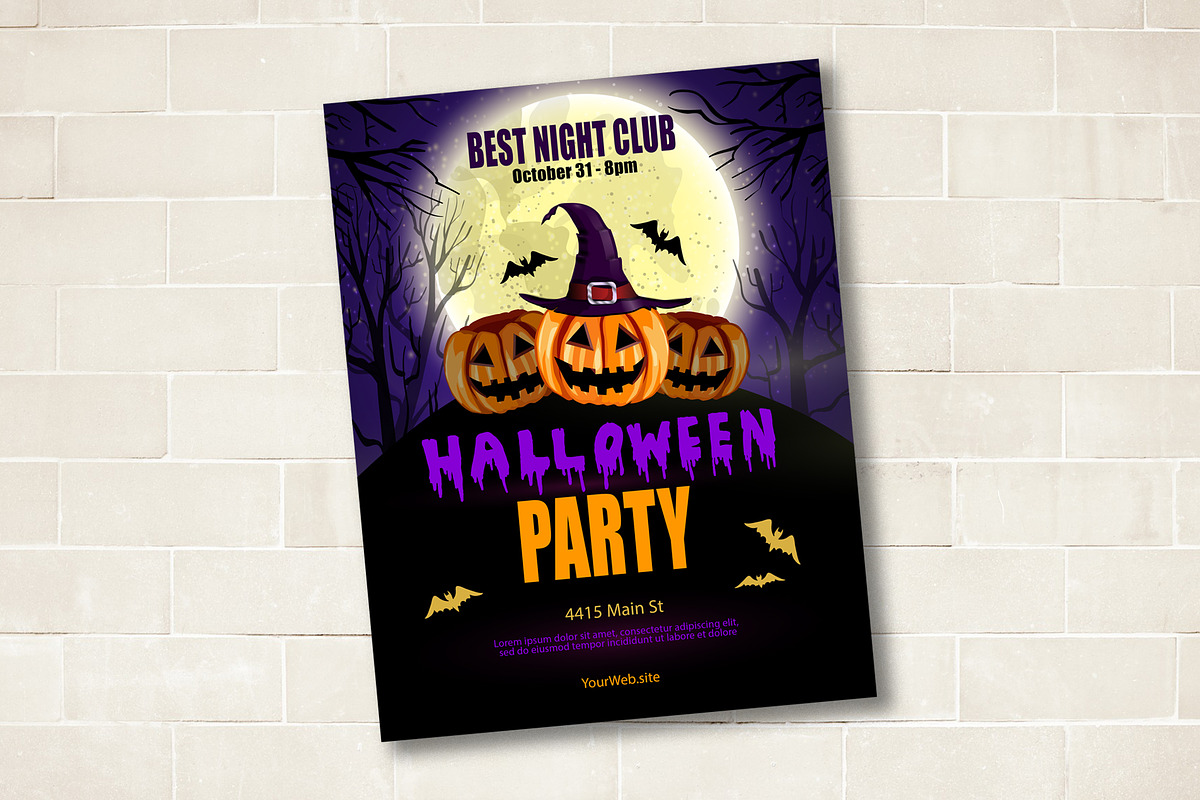 Halloween Party Flyer, a Flyer Template by Maria Zebroff (Photo 1 of 3)