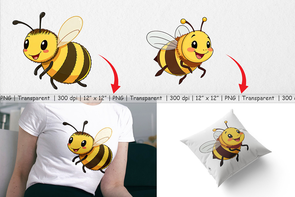 Smiling Bee Clipart, a Graphic by Artnoy (Photo 3 of 5)