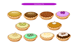 Hand Drawn Pie, a Food Illustration by Creathub Studio
