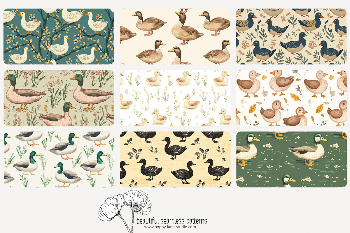 80 duck seamless pattern, a Pattern Graphic by Poppy Lane Studio (Photo 9 of 11)