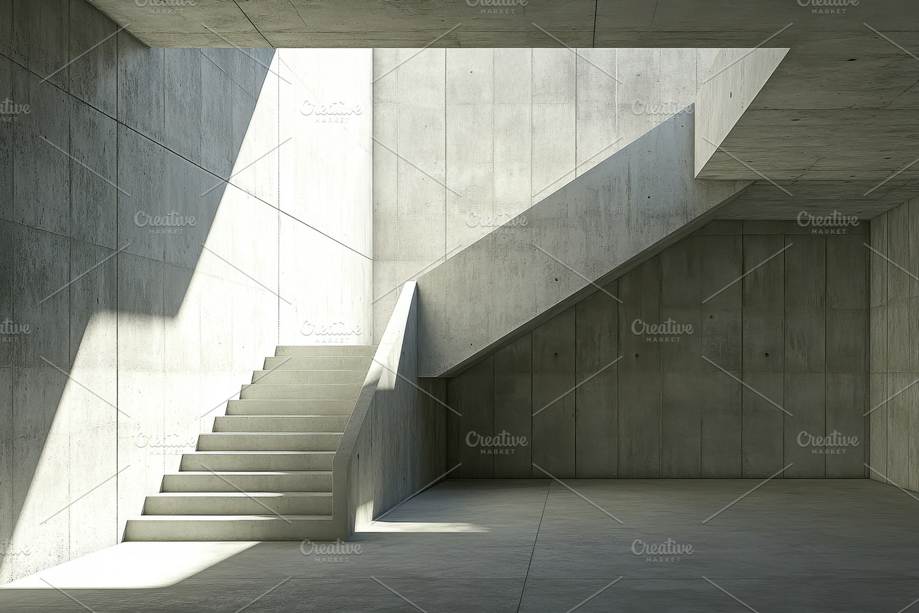 Minimalist interior with concrete wa, a Photo by Iftikhar Alam