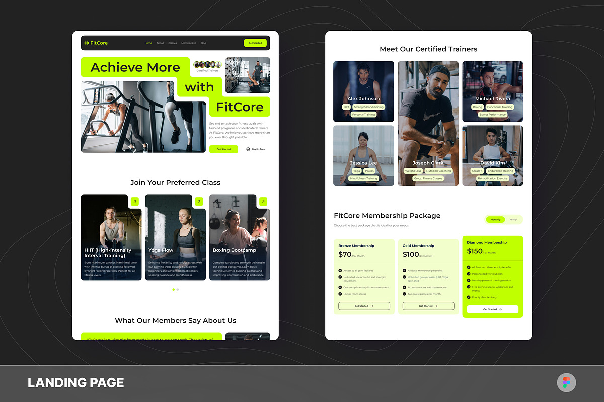 Fitness Center Landing Page, an UI Kit Template by Studio Delapan (Photo 3 of 3)