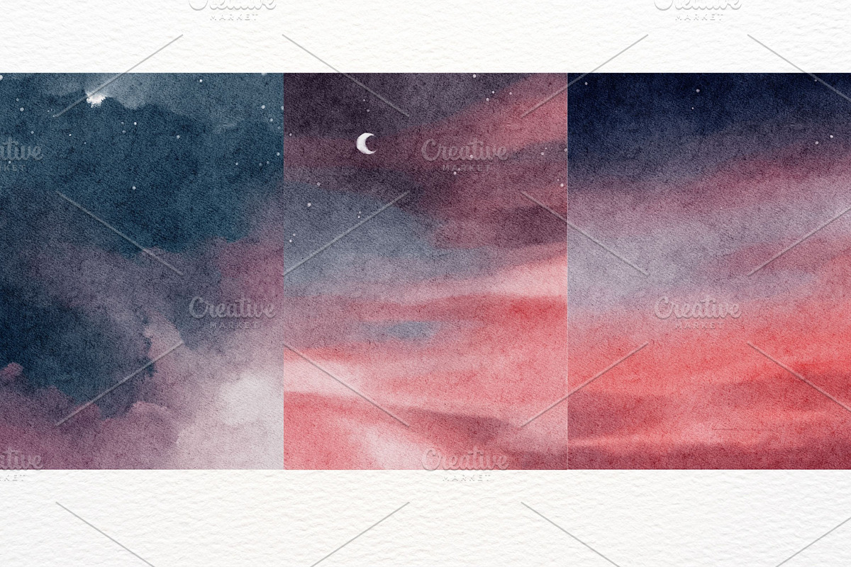Night Sky Watercolor Background, a Texture Illustration by ArtbyHien (Photo 9 of 10)